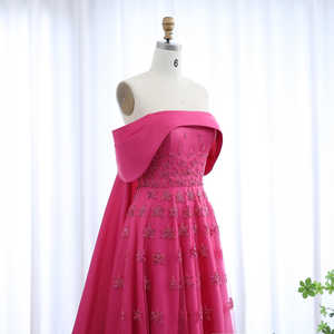 Jancer sz455 परी सैटिन फुचिया शाम प्रोम पार्टी ओवरस्कर्ट के साथ - Product Image 5