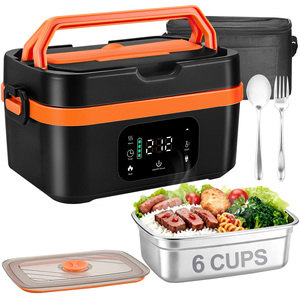 Lonchera Eléctrica con Capacidad de 1.5L, Recipiente Interior de Acero Inoxidable, Funciona con Batería, Lonchera Portátil Inalámbrica con Autocalentamiento para la Escuela - Product Image 1