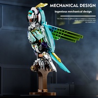 Bloques de Construcción MJI Block Parrot Machinery MOC, 686 Piezas, Bloques de Construcción de Partículas Pequeñas, Juego de Bloques de Construcción para Niños, Juguete 13052