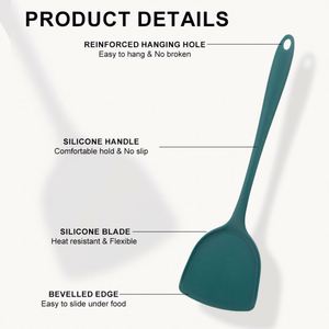 Wholesale 5-Piece Kitchen Utensil Set Eco-Friendly Dishwasher <b>Safe</b> Silicone Soup Spoon Spatula Cooking <b>Tools</b> Nonstick - Product Image 2