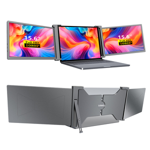 จอขยายหน้าจอแล็ปท็อปแบบพับได้ FHD 1080P IPS สามจอ พร้อมขาตั้งปรับระดับได้ สำหรับงานออฟฟิศ - Product Image 2