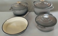 Nouvel ensemble de casseroles en fonte émaillée 4 pièces, ustensiles de cuisine, comprenant des marmites de cuisson 20/22/24 cm et une poêle à frire 26 cm, revêtement émaillé robuste