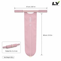 Bande de stretching rose et grise avec poignée en mousse 420g, sangle portable pour étirements des muscles du bas du dos et des jambes pour femmes, entraînement à domicile, OEM