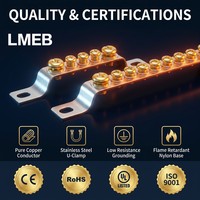 Cuivre pur 3/5/7 trous zéro sol Bus Bar terre bornier 2*15mm laiton Machine chambre boîte de Distribution pour connexion PCB