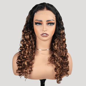 T1B/427 #   วิกผมมนุษย์แท้แบบไม่ต้องใช้กาว ทรงลอนใหญ่แบบพม่า  ขนาด 5x5  ปมฟอกสี  วิกผมลูกไม้ด้านหน้า  <span class=keywords><strong>ไฮ</strong></span><span class=keywords><strong>ไล</strong></span><span class=keywords><strong>ท์</strong></span>แบบออมเบรและลอนผมหนา - Product Image 3