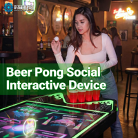 Table de beer pong moderne en métal avec éclairage LED - Jeu de divertissement durable et écologique pour les KTV et les lieux de fête