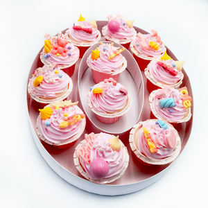 Tablero de charcutería resistente Mache de papel de 15 pulgadas, bandeja de números de cartón rellenable, caja para cupcakes - Product Image 4