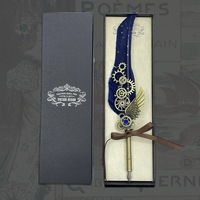 Prix d'usine – Plume à écrire antique dégradée, avec accessoires métalliques, encre et plume – Idéal pour souvenir de salon professionnel
