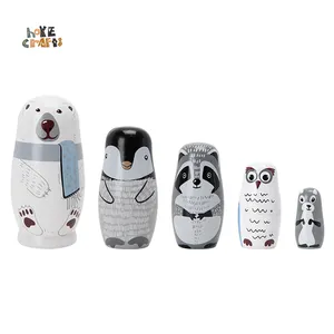 Eğitici oyuncak el sanatları dekorasyon bebekler klasik ahşap matryodoll bebek promosyon hediyeler rus yerleştirme bebekler