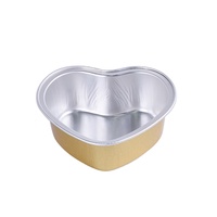 Bol en aluminium jetable en forme de cœur de 100 ml, écologique, pour la cuisson, avec couvercles en dôme/plats
