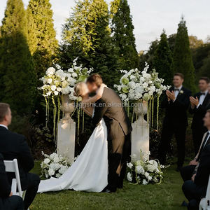 LEDA Fournitures de mariage Bouquet de fleurs artificielles en soie Composition de verdure Amaranthe Décoration de scène - Product Image 2