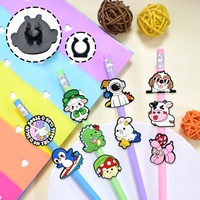 Ensemble de 50 crayons de couleur décoratifs pour enfants, best-seller transfrontalier, avec clip anti-perte détachable en caoutchouc souple PVC