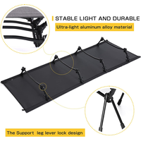 Lit tente ultraléger Cadre métallique en alliage d'aluminium Lit de camp simple pliant portable pour l'extérieur Lit de voyage