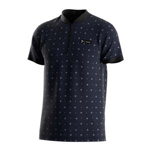 Camiseta de poliéster sublimado Odm, holgada, de manga corta, con cremallera completa, de tela de rizo, tipo polo, para hombre, con cuello alto. - Product Image 1
