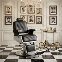 Chaise de Barbier Professionnelle Hydraulique Marron Inclinable pour Salon de Coiffure et Spa – Équipement de Beauté – Vente Flash