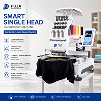 Máquina de Bordar Computarizada de Múltiples Agujas FUJA Smart Stitch para Uso Doméstico, de Una Sola Cabeza, para Bordar Gorras, Camisetas, Logotipos Planos