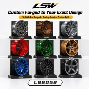 LS8058 18 19 20 นิ้ว 5x112 5x114.3 ล้อแม็กซ์สั่งทำพิเศษ สีทองลายตาข่ายตรงกลาง ขอบเงินขัดเงา พร้อมน็อตล้อ - Product Image 6