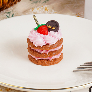 Nuevos Modelos Exclusivos de Postres de Crema con Temática de Fresa, Decoración de Comida Falsa de PVC con Pasteles, Tartas, Bizcochos y Soufflé para Exhibición - Product Image 4