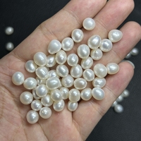 Perles ovales HQ GEMS 6x8mm 8x10mm demi-trou en gros, perles de pomme de terre d'eau douce