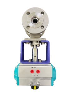 Vanne à boisseau sphérique en V à commande pneumatique, en acier inoxydable, directement de l'usine - Product Image 2