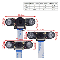 Raspberry Pi kamera mata ikan penglihatan malam 4 megapiksel OV5647 70/160 derajat modul kamera fokus yang dapat disesuaikan