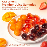 Bonbons gélifiés OEM Juicy Fruit Fudge, bonbons gélifiés moelleux fourrés aux fruits, emballés individuellement, bonbons sucrés aux fruits pour les fêtes