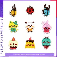 Cool insecte dessin animé bricolage écologique auto-adhésif brodé feutre tissu Patch autocollants pour vêtements et gâteau PVC fer à repasser