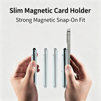 Nouveau Porte-cartes Magnétique Mince 2026, Plusieurs Couleurs Disponibles, Charnière Métallique Pliable, Support Téléphone Multi-Angles pour iPhone 12-18 Pro Max