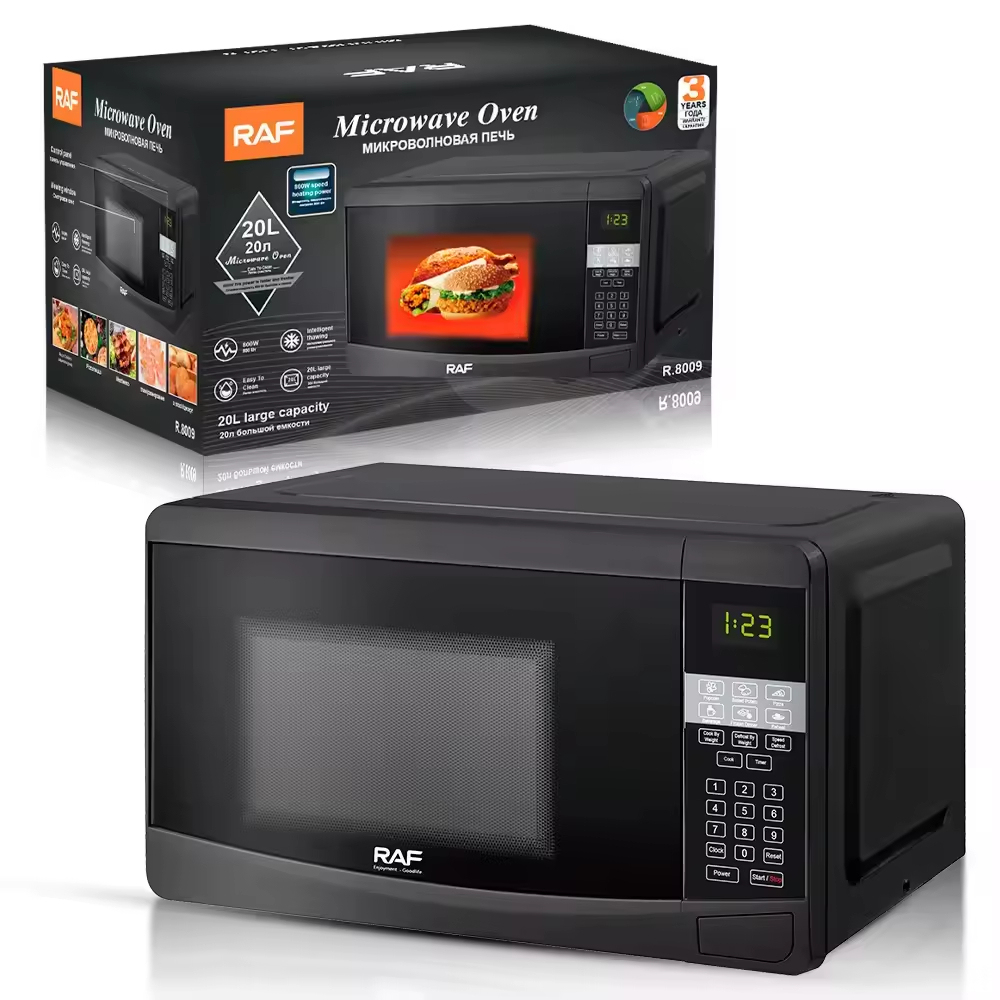 20L Microwave Oven – 800W Energy-Efficient Countertop Microwave with Mechanical Timer & Black Glass Door