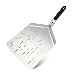 Pala para Pizza Plegable Extra Grande de Acero Inoxidable Perforado con Mango, Herramienta para Hornear Pizza, en Oferta - Product Image 1
