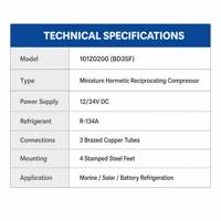 Compresseur solaire BD35F Original 101Z0200 R-134A 12-24V DC 100-240V Pièces d'échange thermique de réfrigération européennes