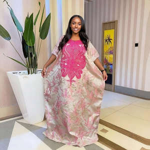 Nuevo Vestido Largo de Verano para Mujer, Estilo Africano, con Estampado <span class=keywords><strong>MaMa</strong></span>, Bordado, Bolsillos, Corte Holgado, Hecho de Poliéster - Product Image 2
