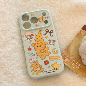 Coque de téléphone antichoc en TPU souple, style Ins, avec motif ours beurré mignon et design <span class=keywords><strong>petite</strong></span> étoile, personnalisable pour 17/16/15/14/13 Pro Max - Product Image 3