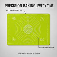 Tapis de pâtisserie en silicone de qualité alimentaire, antiadhésif, sans BPA, extra large 65x45cm avec échelle de mesures précises