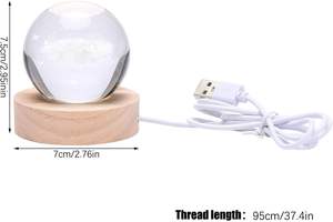Venta al por Mayor de Lámparas de Noche de Cristal 3D con Diseño de Bola de Cristal, Decoración Luminosa, Sistema Solar, Luces LED, Decoración para el Hogar y Escritorio - Product Image 3