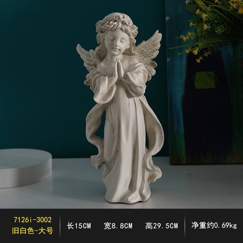 7126i-3002 นางฟ้าสวดมนต์-ใหญ่ สีขาวเก่า