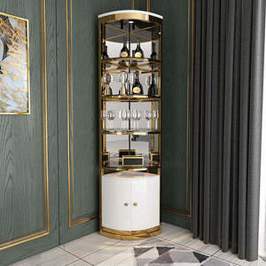 מותאם אישית נירוסטה מודרני ואלומיניום מתלה מסך צד עם פתיחת זכוכית לרהיטים ביתיים - Product Image 2