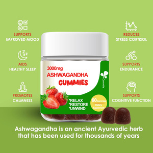Gomitas Veganas de Ashwagandha y Hongos con Sabor a Fresa, Suplemento Dietético para Relajarse, Aliviar la Fatiga y Recuperación, Marca OEM - Product Image 3