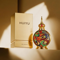Flacons de parfum en alliage métallique européen brevetés de 10 ml, flacons en verre antiques pour huiles essentielles et attar avec bâtonnet applicateur d'huile essentielle
