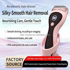 Tondeuse à cheveux sans fil professionnelle rose, portable, pour usage humide et sec, épilateur rechargeable en ABS, lavable, pour le corps entier, usage domestique, OEM - Product Image 2