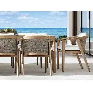 Luxus Teak Möbel Outdoor Teak Möbel Patio Garten Ess-Set Massivholz Esstisch und Stühle Set