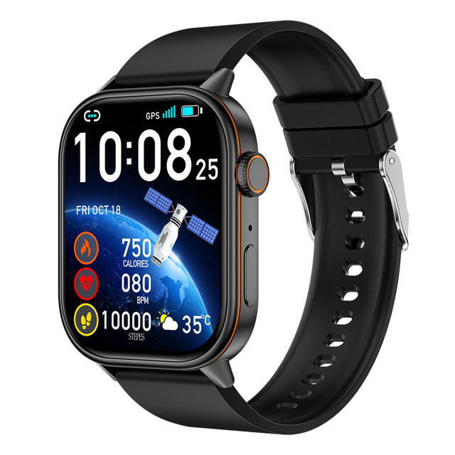 QX17 Sport Smartwatch Flashlight 2.01Inch BT Call IP68 Waterproof Compass Heart Rate Health Monitoring Magnetic Charging Steel