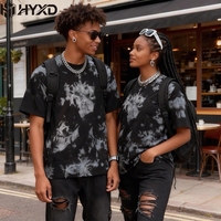 T-shirts unisexes surdimensionnés avec logo personnalisé pour hommes, 100% coton, tie-dye, tissu épais, manches courtes, tailles jusqu'à 5XL, t-shirts pour hommes