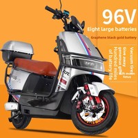 Nouvelle moto électrique à double frein à disque, moteur avant, batterie au plomb-acide graphène noir-or 60V/72V/96V, autonomie 60km
