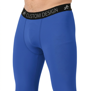 <b>Mens</b> Sport Leggings Custom Logo Compression Tights Factory Wholesale Breathable Athletic <b>Base</b> <b>Layer</b> Pants Importer Choice - Product Image 6