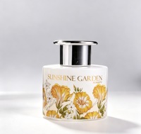 Chaishi – Ensemble de diffuseurs à bâtonnets en verre sans plomb, faits à la main, imprimés de fleurs esthétiques, sans alcool, pour aromathérapie à domicile – Vente en gros