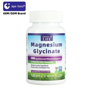 Complément de glycinate de magnésium 500 mg en capsules personnalisées, 120 capsules, favorise la santé des adultes, capsules de glycinate de magnésium - Product Image 1