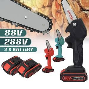 Tronçonneuse sans fil puissante 88V, batterie lithium, mini-scie électrique pour jardinage, travail du bois, outil de coupe portable pour extérieur - Product Image 1
