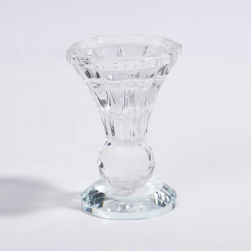 Недорогой полированный стеклянный подсвечник для свечей, Хрустальный подсвечник для ароматизированных свечей