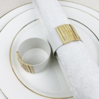 Anneau de serviette moderne en alliage de zinc plaqué métal, boucle de serviette, diamètre 42 mm